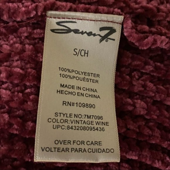 SEVEN 7 Chenille Boyfriend Open Cardigan Sweater S - Picture 5 of 5